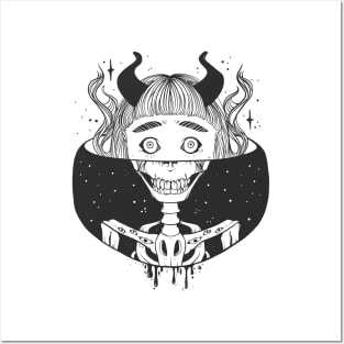 Cosmic Skeleton Demon Girl Posters and Art